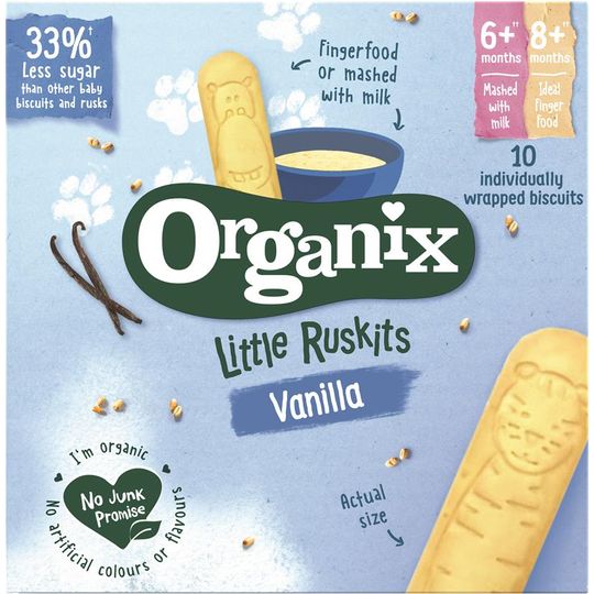 Organix Vanilla Little Ruskits - 10 Rusks