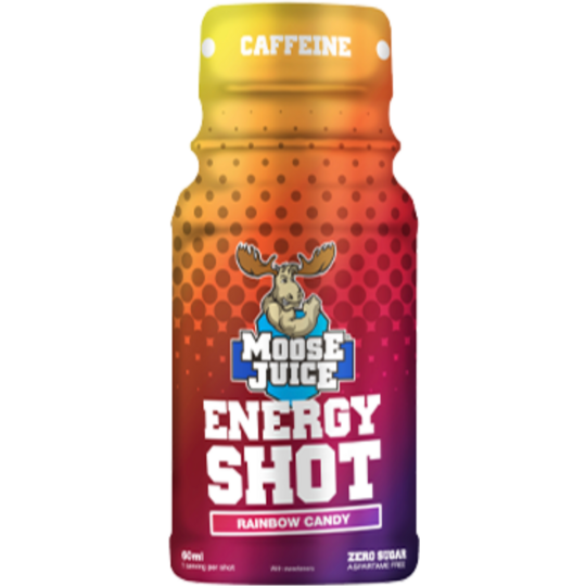 MOOSE JUICE ENERGY SHOT RAINBOW CANDY 12 x 60ml NutraCity