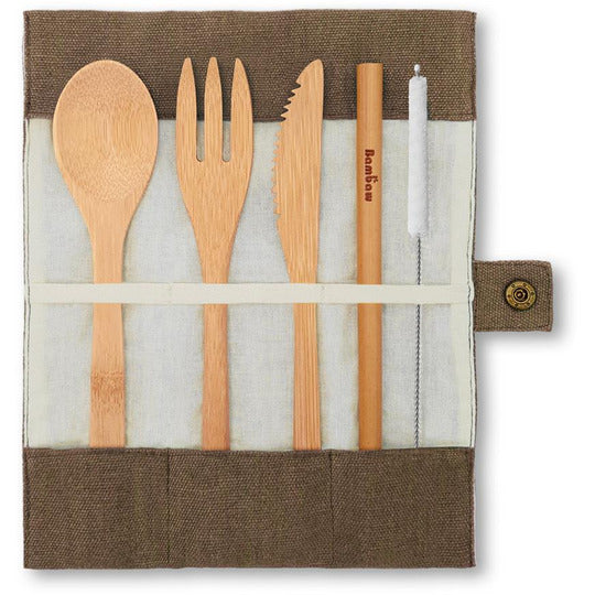 Bambaw Bamboo Cutlery Set Olive