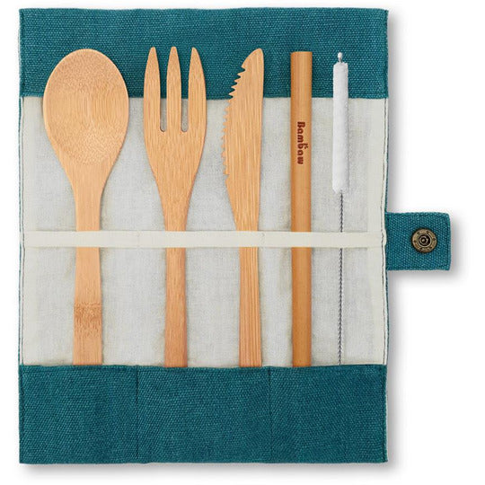 Bambaw Bamboo Cutlery Set Lagoon