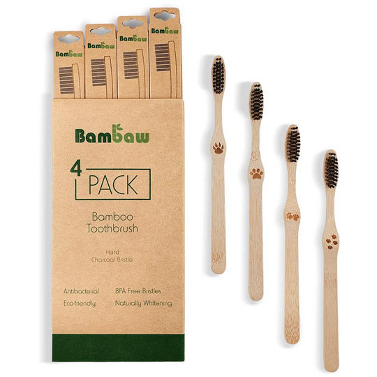 Bambaw Bamboo Toothbrushes Hard 4 pack