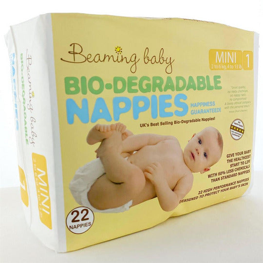 Beaming Baby Biodegradable Nappies Mini Size 1 - 22 Nappies