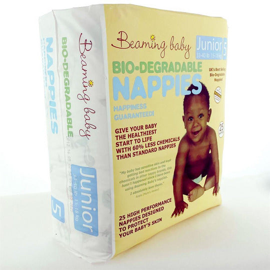 Beaming Baby Biodegradable Nappies Junior Size 5 - 25 Nappies