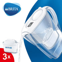 BRITA Marella fridge water filter jug, 2.4 L, White, Includes 3xMAXTRA+ filter cartridges