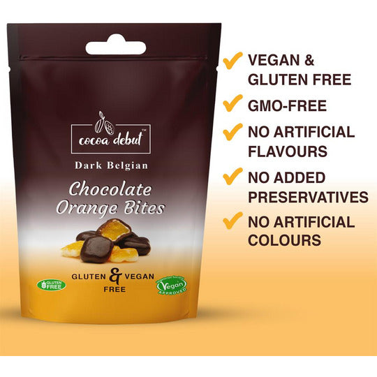 Cocoa Debut Dark Belgian Chocolate Orange Bites 50g