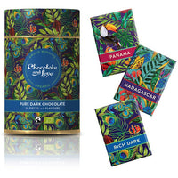 Chocolate and Love Rich Dark Tin - Vegan Pure Dark Chocolate Assortment of 30 x 5.5g Napolitains