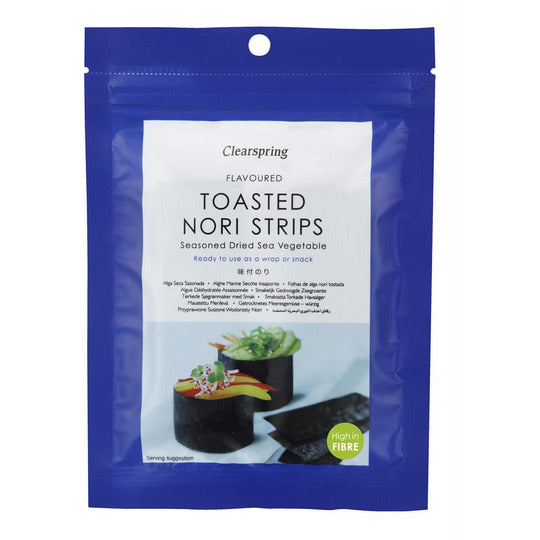 Clearspring Japanese Flavoured Toasted Nori Strips - Dried Sea Vegetable 13.5g