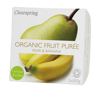 Clearspring Organic Fruit Purée - Pear & Banana 2 x 100g
