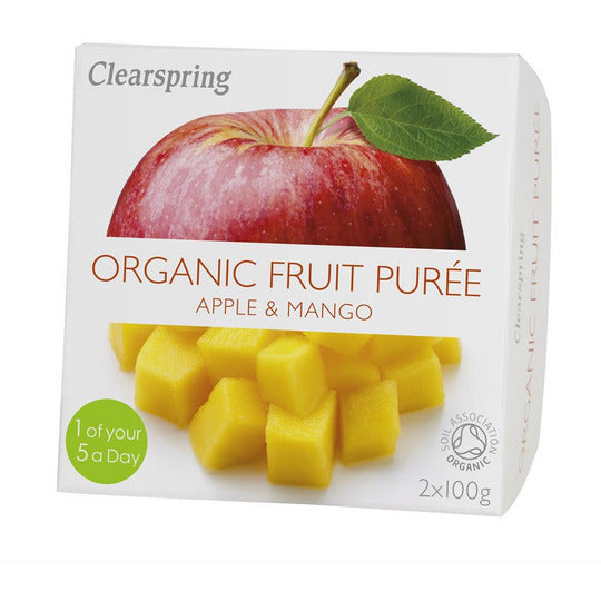 Clearspring Organic Fruit Purée - Apple & Mango 2 x 100g