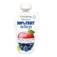 Clearspring Organic 100% Fruit on the Go - Apple & Blueberry Purée 120g