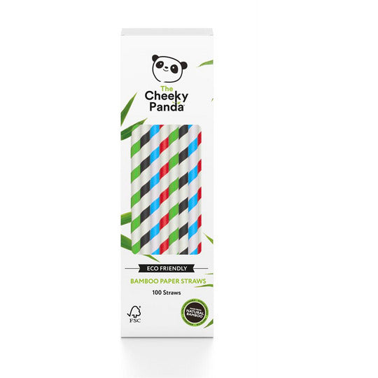 The Cheeky Panda Bulk Bamboo Straws Box - Multicoloured 100 straws
