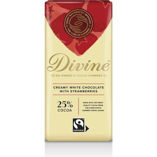 Divine White Chocolate with Strawberries 90g