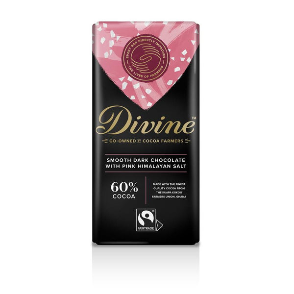 Divine 60% Dark Chocolate Pink Himalayan Salt 90g