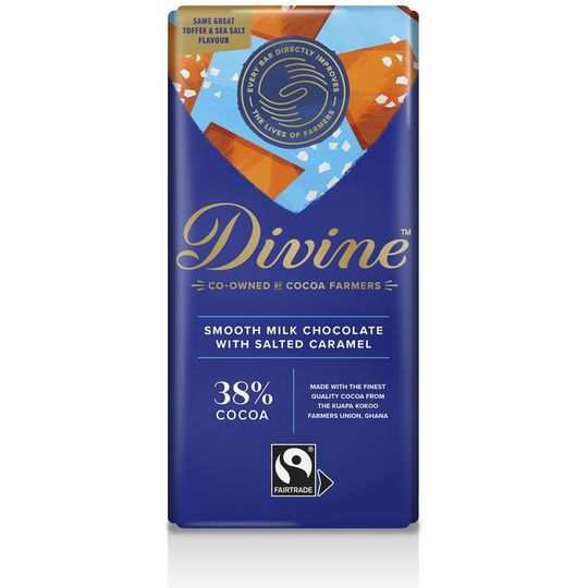 Divine 38% Milk Chocolate with Toffee & Sea Salt 90g