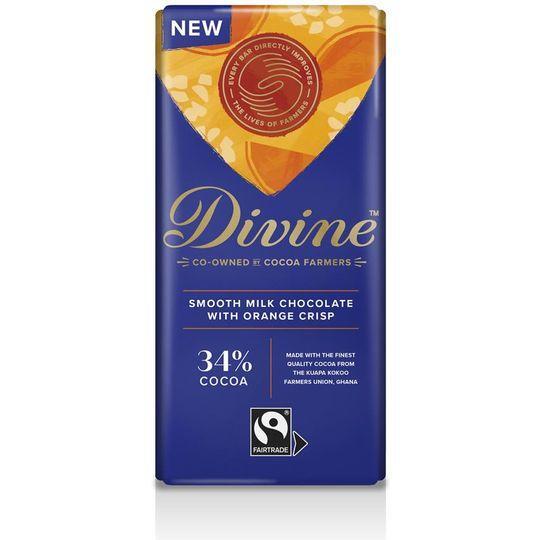 Divine Milk Chocolate with Orange Crisp 90g