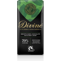 Divine 70% Dark Chocolate with Mint Crisp 90g