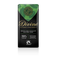 Divine 70% Dark Chocolate with Mint Crisp 90g