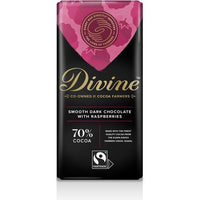 Divine 70% Dark Chocolate with Raspberry 90g