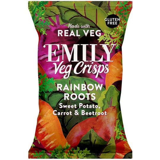 EMILY Veg Crisps Rainbow Roots Sweet Potato, Carrot & Beetroot 30g