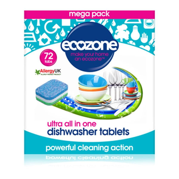 Ecozone Ultra All In One Dishwasher Tablets - 72 Tabs