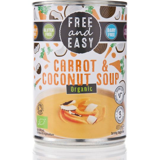 Free & Easy Free From Dairy Free Organic Carrot & Coconut Soup 400g