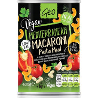 Geo Vegan Mediterranean Macaroni Pasta Meal 400g
