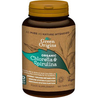 Green Origins Organic Chlorella and Spirulina Tablets 500mg Pack of 180