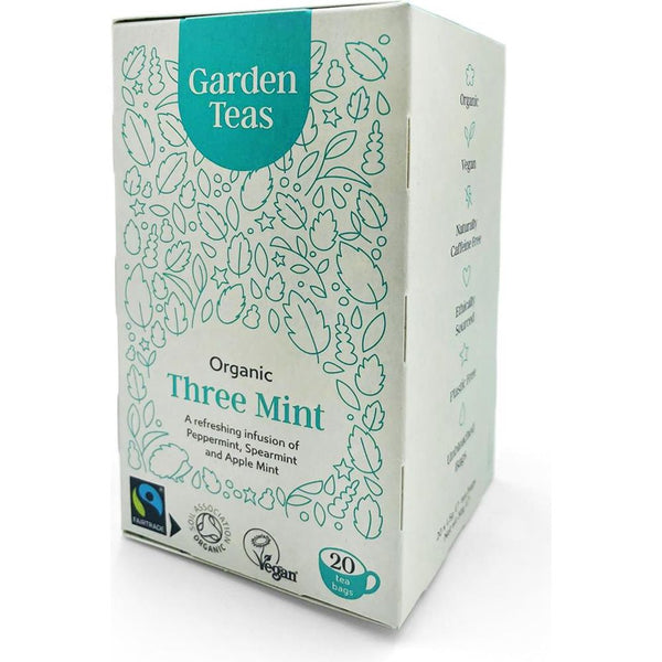 Garden Teas Organic Fairtrade Three Mint Infusion 20 Plastic Free Envelopes