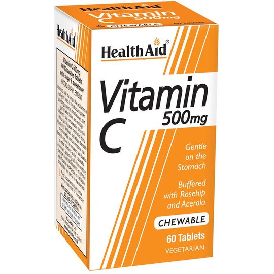 HealthAid Vitamin C 500mg Chewable Tablets 60 Tablets