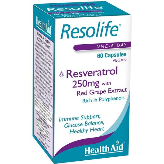 HealthAid Resolife® (Resveratrol 250mg) 60 Vegan Capsules