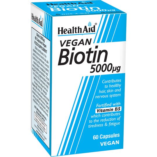 HealthAid Biotin 5000ug 60 Vegan Capsules