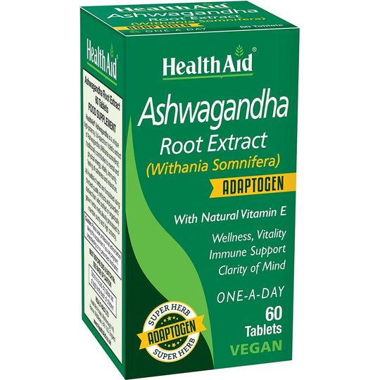 HealthAid Ashwagandha Root Extract 60 Vegan Tablets