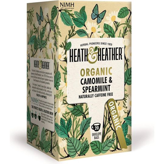 Heath and Heather Organic Camomile & Spearmint 20 Bag