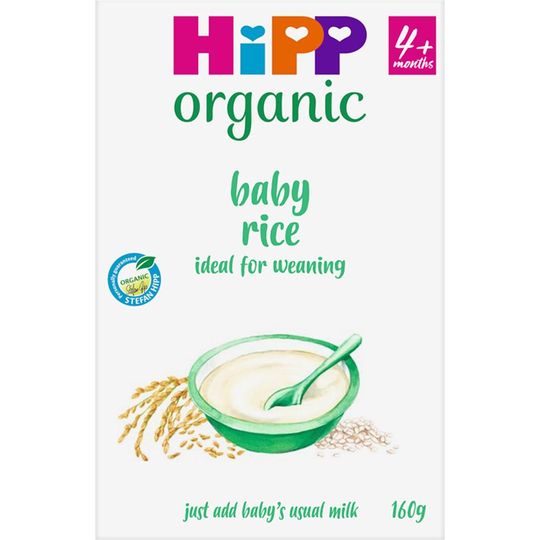 HiPP Organic 100% Baby Rice 4+ Months (4 x 160g)