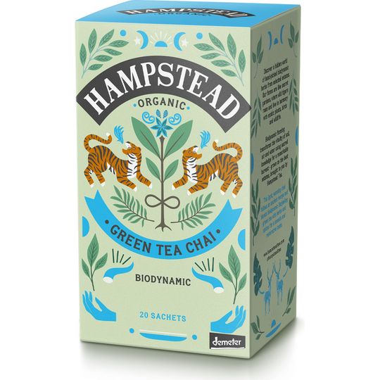 HAMPSTEAD TEA ORGANIC CHAI GREEN TEA 20 TEA BAGS