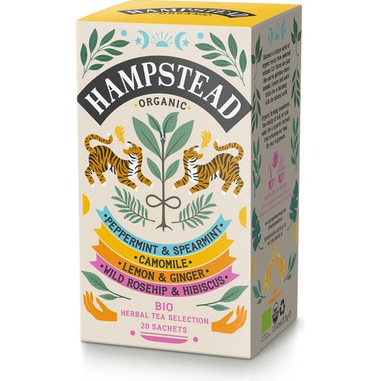 HAMPSTEAD TEA ORGANIC HERBAL HARMONIES INFUSIONS SELECTION PACK 20 TEA BAGS