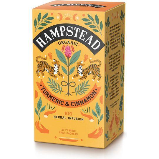 HAMPSTEAD TEA ORGANIC TURMERIC AND CINNAMON TEA 20 TEA BAGS