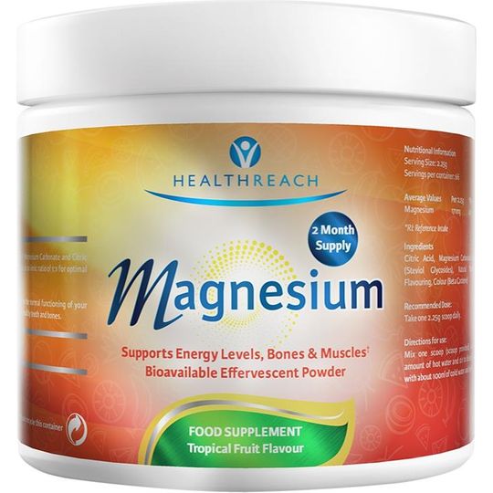 HealthReach Magnesium Effervescent Powder Tropical Fruit Flavour 150g
