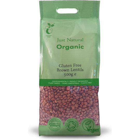 Just Natural Organic Gluten Free Brown Lentils 500g