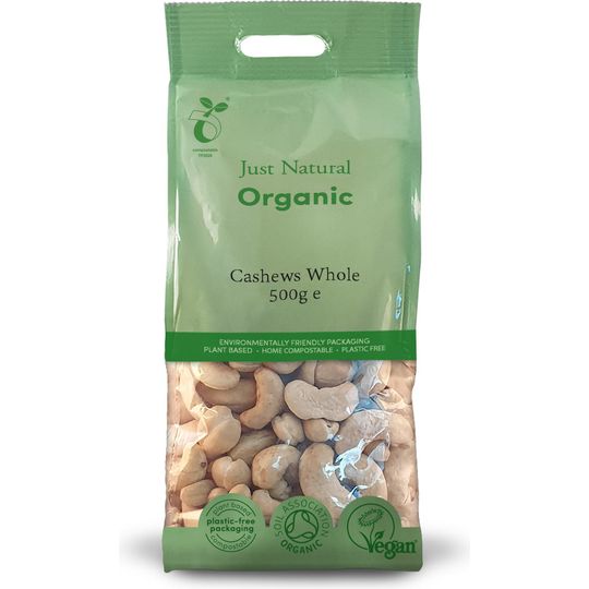 Just Natural Organic Cashews Whole 500g