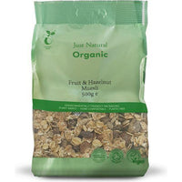 Just Natural Organic Fruit & Hazelnut Muesli 500g