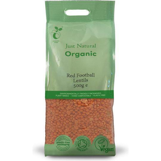 Just Natural Organic Red Football Lentils 500g