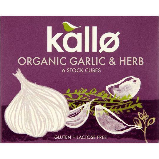 Kallo Organic Garlic & Herb 6 Stock Cubes