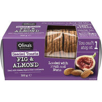OLINA'S BAKEHOUSE SEEDED TOASTS - FIG & ALMOND 3 packs of 100G