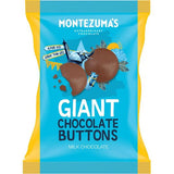 A bright blue and yellow Montezuma’s bag of creamy milk chocolate buttons.