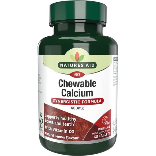 Natures Aid Chewable Calcium 400mg 60 Tablets