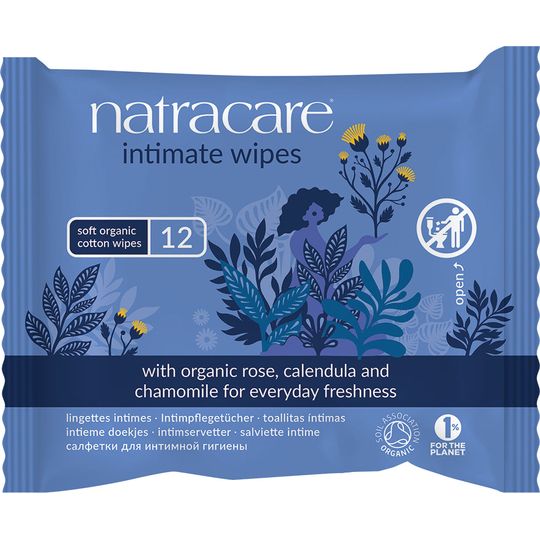 Natracare Intimate Wipes - 12 Organic Wipes