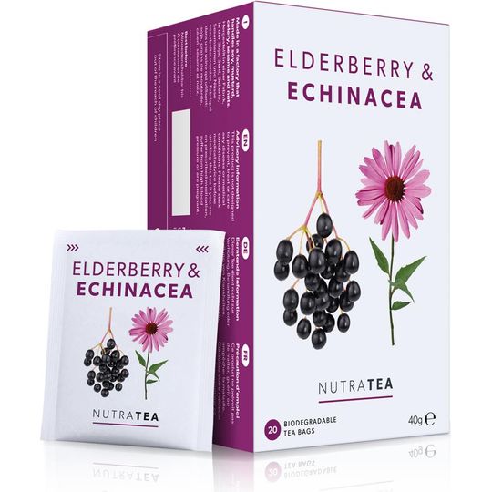 NUTRATEA ELDERBERRY & ECHINACEA 20 BIODEGRADABLE TEA BAGS