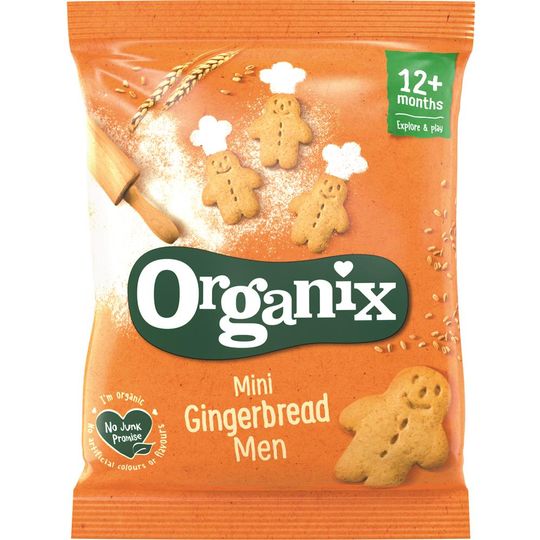 Organix Mini Gingerbread Men Organic Toddler Snack Biscuits 20g