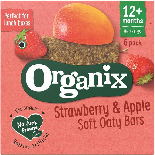 Organix Strawberry & Apple Organic Soft Oat Snack Bars - 6 Bars